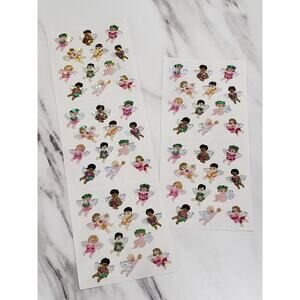 VINTAGE Prismatic Foil Glitter Sandylion Cupids Cherubs Angels Valentine Day lot